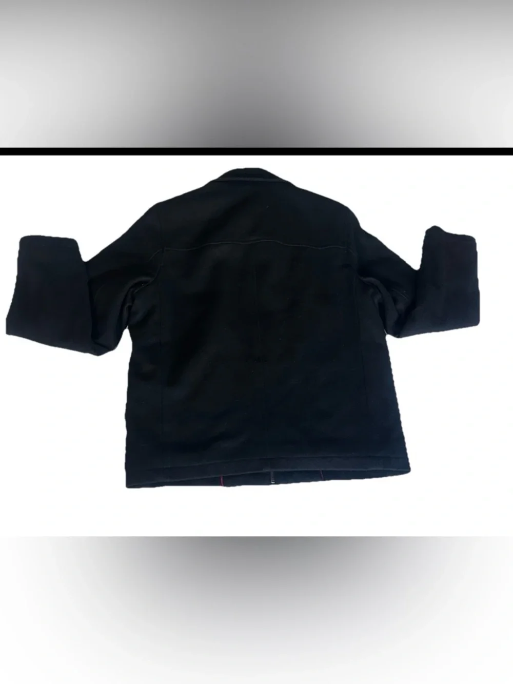 Tommy Hilfiger Black Zip-Up Pea Coat - Picture 3 of 5